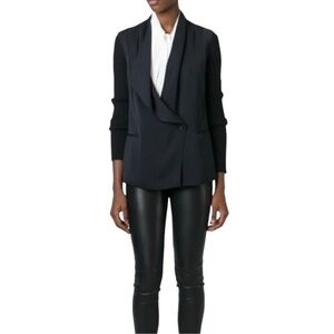 Vince Designer Luxury Long Sleeve Mixed Media Blazer Suit Jacket